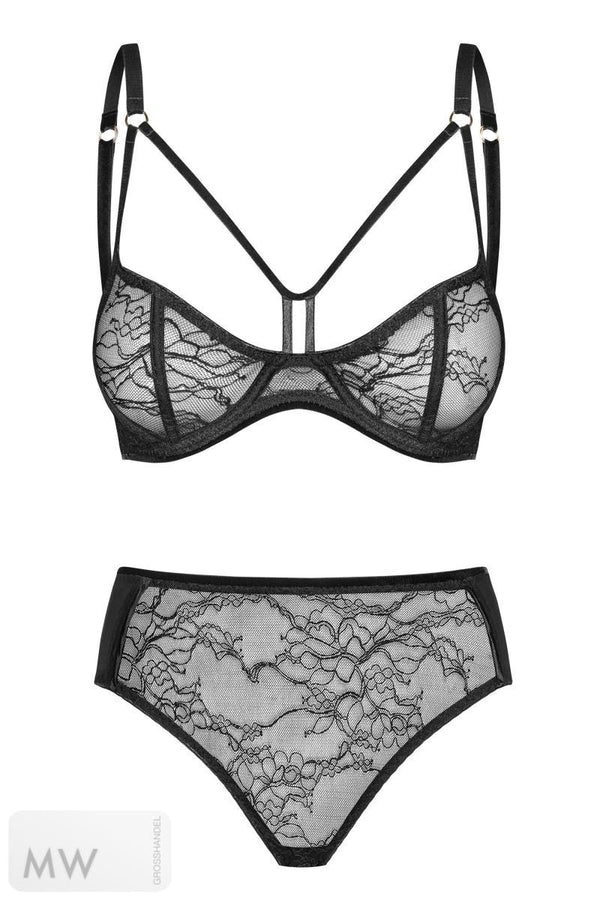 080918 Set aus Balconette Bügel-BH und Panty von Petite Noir