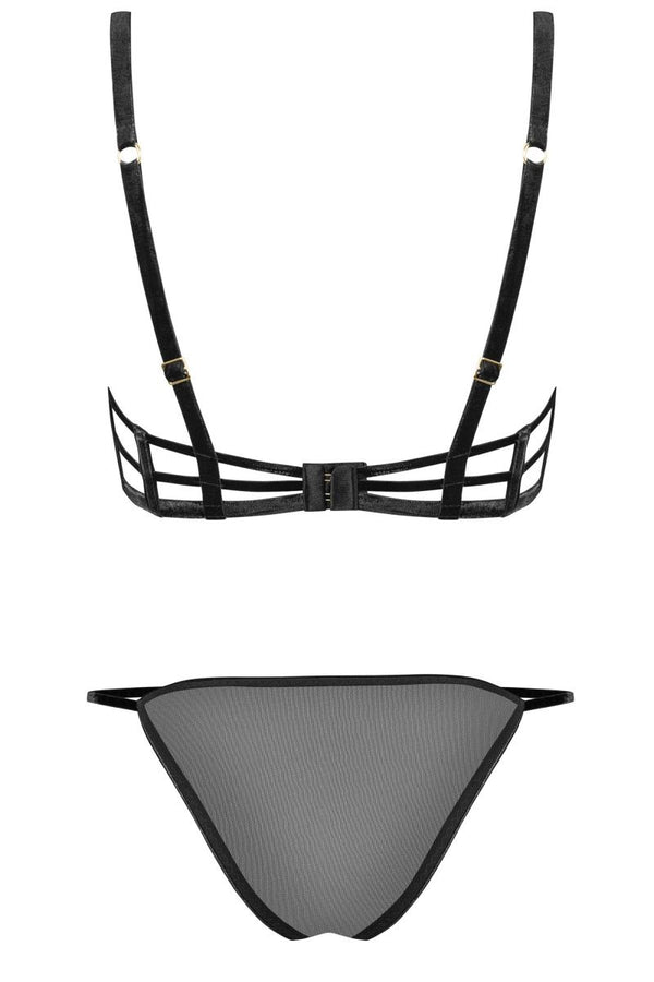 101118 Set aus Bügel-BH mit Stickerei und Panty von Petite Noir