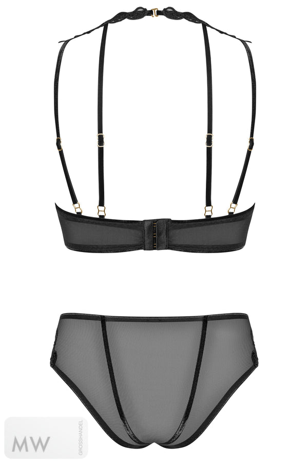 171818 Set aus Bügel-BH mit Stickerei und Panty von Petite Noir