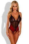 schwarz-roter ouvert Body Douce Passion von Provocative
