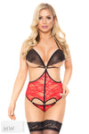rot-schwarzer Body ouvert 1887 von Softline Erotic Collection