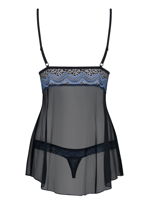 844-BAB-1 Babydoll schwarz-saphir