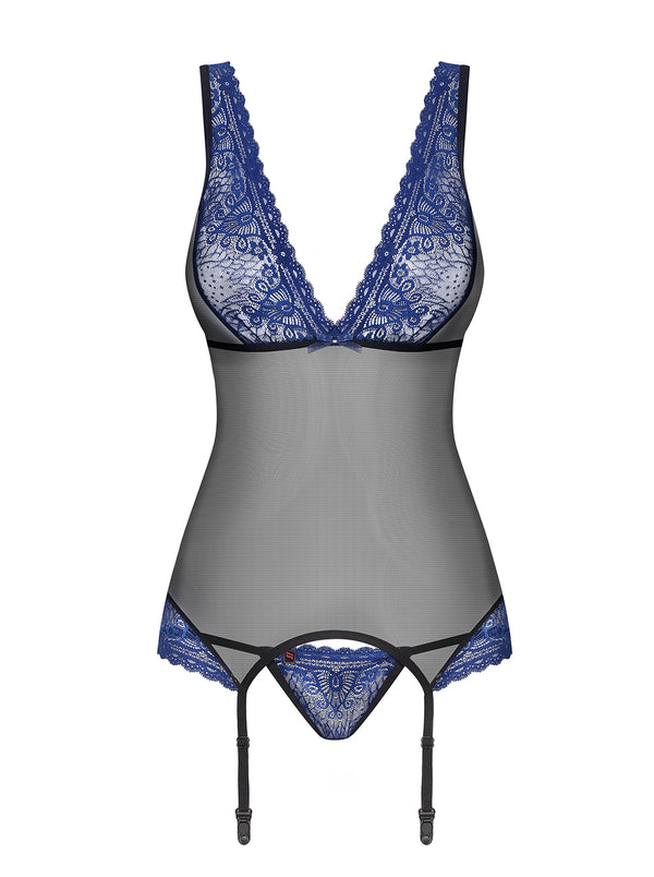 850-COR-6 Corsage schwarz-blau