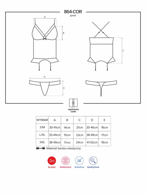 864-COR-1 Corsage schwarz