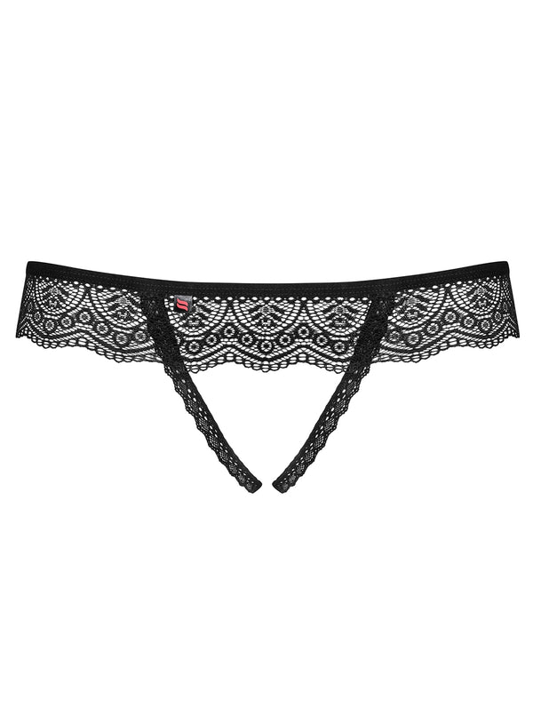 864-THC-1 Crotchless Thong schwarz