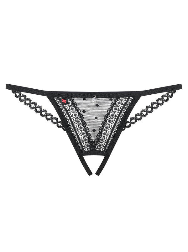 876-THC-1 Crotchless Thong schwarz