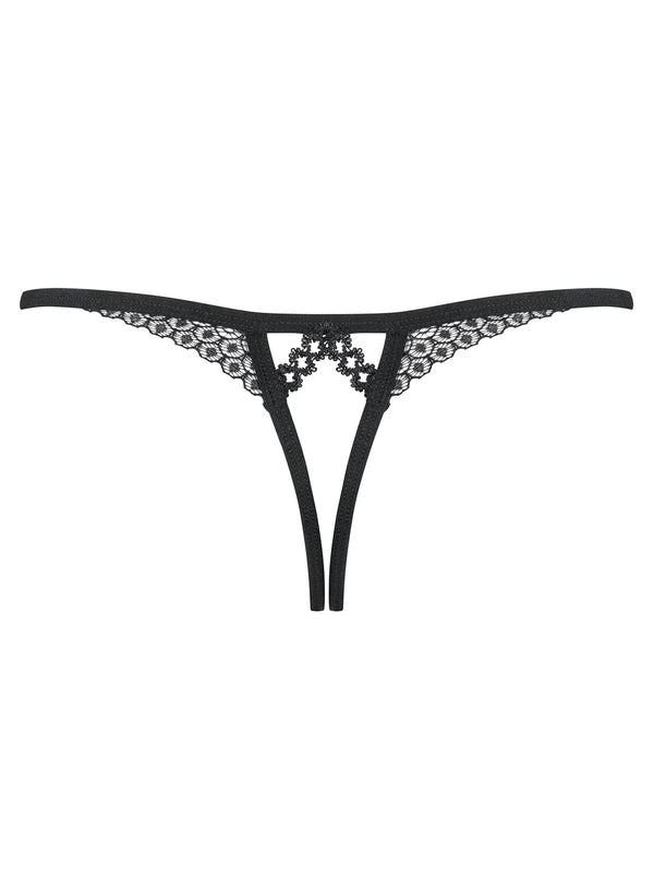 876-THC-1 Crotchless Thong schwarz