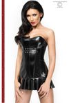 Chilirose CR3869 Wetlook-Corsage+ String schwarz