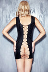 schwarzes Wetlook-Kleid Kasadya S-M von 7-Heaven Dessous