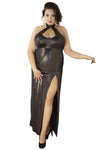 langes goldenes Wetlook-Kleid C-4003 von Andalea