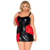 schwarz-rotes Wetlook Chemise SB-1006 Sexy Base Kollektion by Andalea