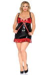 schwarz-rotes Wetlook Chemise Z-5015 von Andalea