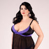 schwarz-lila Chemise E-2004 von Andalea Dessous
