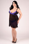 schwarz-lila Chemise E-2004 von Andalea Dessous