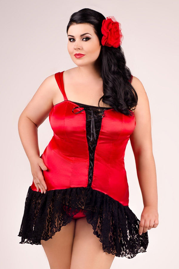 schwarz-rotes Kleid E-2007 von Andalea Dessous