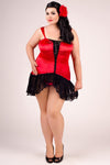 schwarz-rotes Kleid E-2007 von Andalea Dessous
