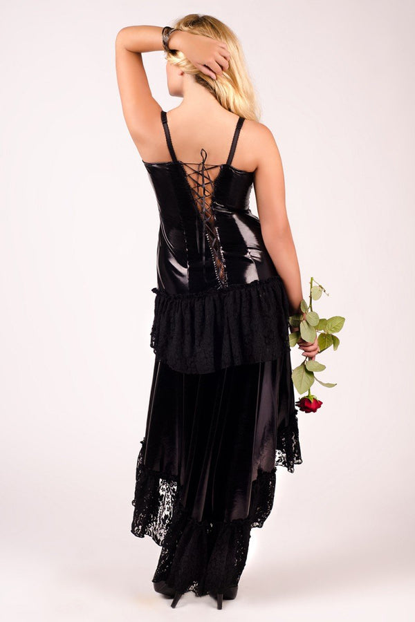 schwarzes langes Kleid M-1023 von Andalea Dessous