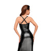 Powerwetlook Kleid mit elastischen Einsätzen in der Hüfte und Brustbereich F180 von Noir Handmade Decadence Collection