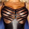 schwarzes Wetlook-Kleid F078 von Noir Handmade