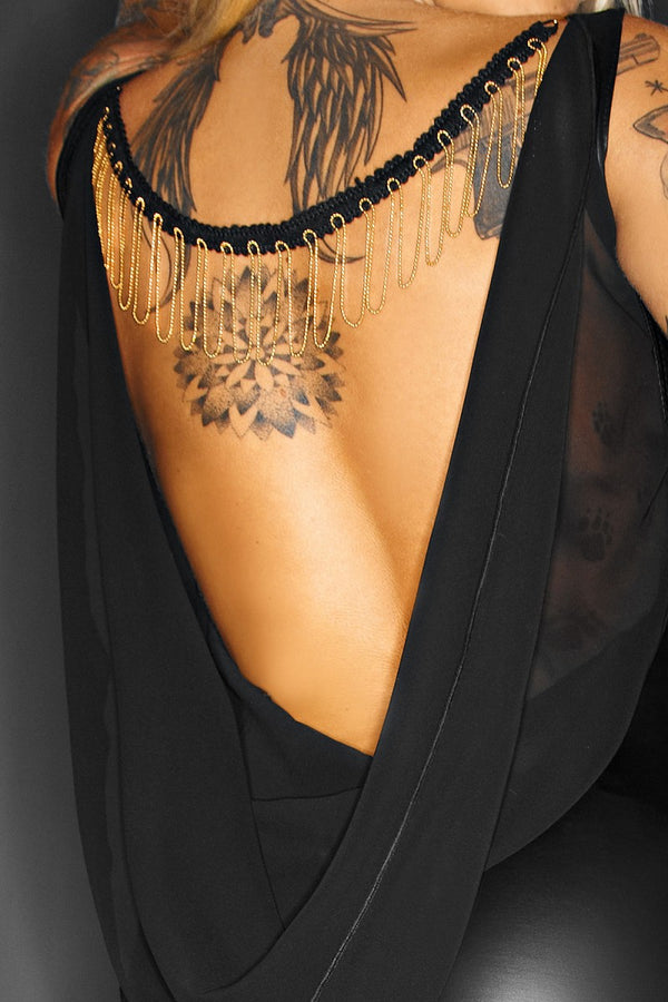 schwarzes Kleid F105 von Noir Handmade ImMoral Kollektion